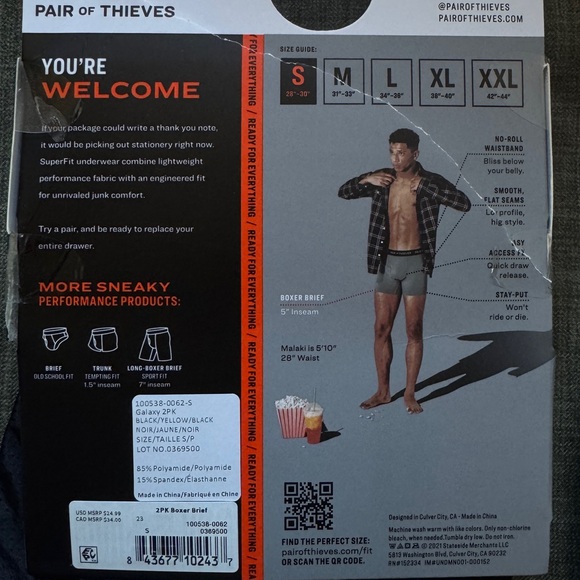 2-Pack Pair of Thieves Super Fit Mesh Magic Boxer-Briefs SMALL - Picture 3 of 3